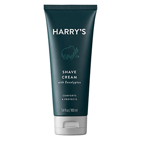 Harry's Men's Shave Cream in a 3.4oz tube, designed to hydrate and cushion for a smooth, comfortable shave.
