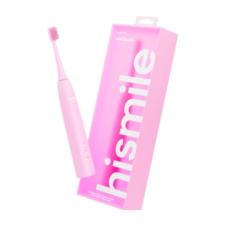 Pink HISMILE electric toothbrush with soft bristles and ergonomic handle for gentle, effective cleaning
