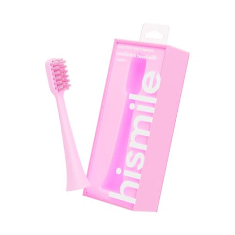 Hismile Replacement Toothbrush Heads in pink, 1 pack, designed for effective plaque removal and compatible with Hismile electric toothbrush handles for a bright smile.
