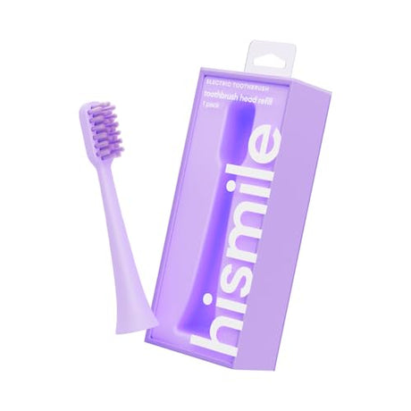 Hismile Replacement Toothbrush Heads in purple, 1 pack, designed for gentle yet effective cleaning and compatible with Hismile electric toothbrushes.
