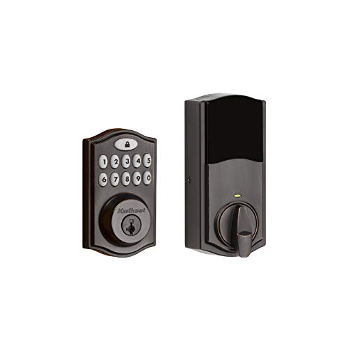 Kwikset 914 Traditional Keypad SmartCode Electronic Deadbolt Smart Lock in Venetian Bronze, featuring SmartKey Security and ZigBee 3.0 technology for enhanced security and convenience.