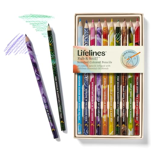Lifelines Scented Colored Pencils, 10-pack classic palette, featuring vibrant colors with delightful scents, perfect for creative projects and coloring enthusiasts.
