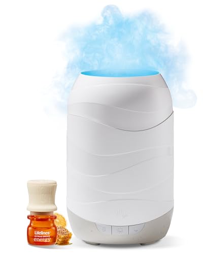 Lifelines Waves Ultrasonic Essential Oil Diffuser with Essential Oil Blend, 200ml, designed to create a calming atmosphere with ultrasonic diffusion and a soothing essential oil blend for relaxation.