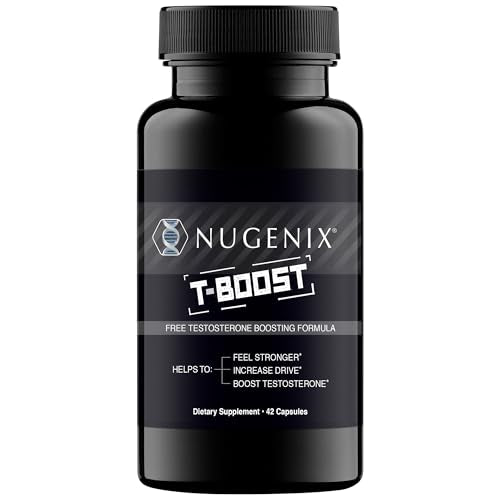 Nugenix T Boost Free Testosterone Booster Supplement for Men, 42 count, designed to naturally support testosterone levels, increase energy, and enhance performance.